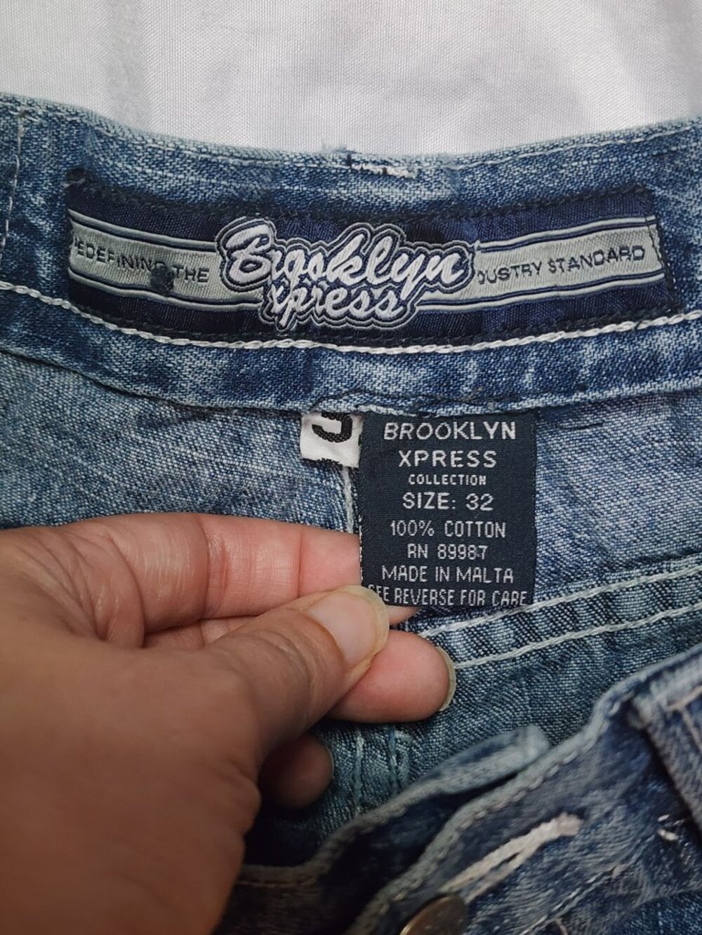 Vintage Brooklyn Xpress Size 32 Baggy Carpenter Jeans Y2K Skater - Picture 3 of 13